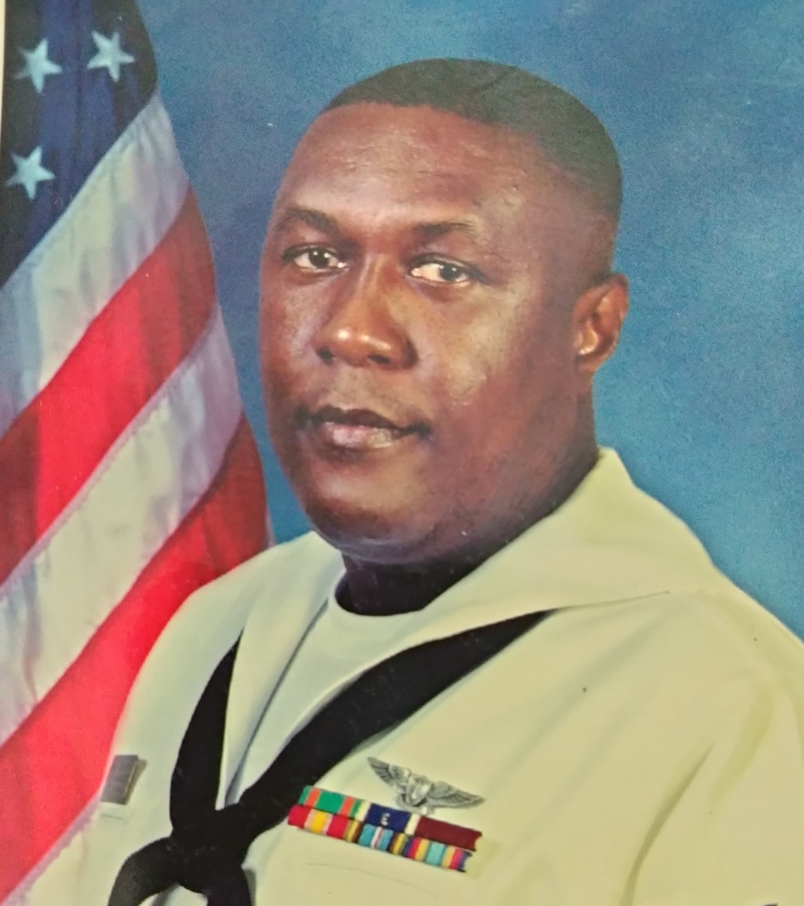 Guy Jean in U.S. Navy dress uniform